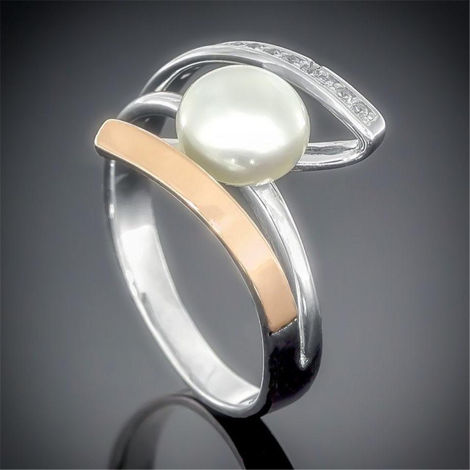 Перстень 470 перлина біла Rh Timofeev