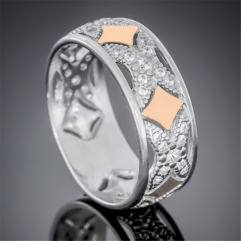 Перстень 453 цирконій білий Rh Timofeev