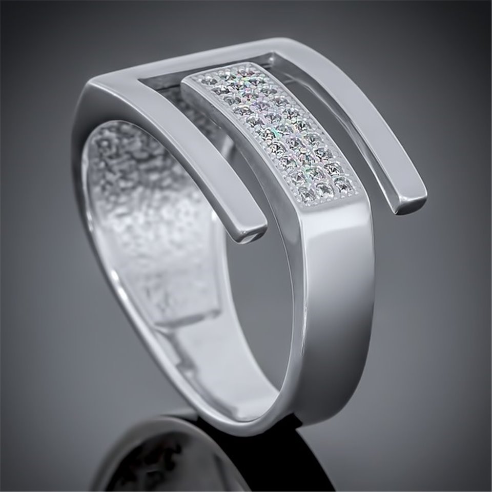 Перстень 452 цирконій білий Rh Timofeev