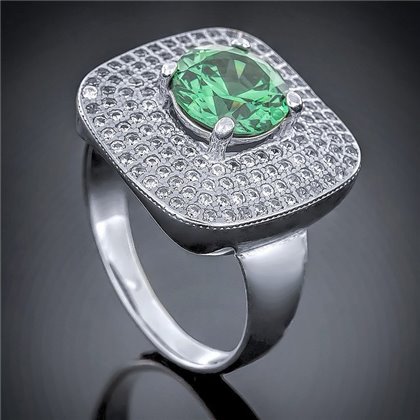 Перстень 450 цирконій зелений Rh Timofeev