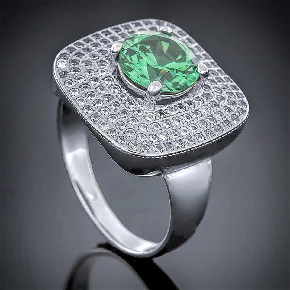 Перстень 450 цирконій зелений Rh Timofeev