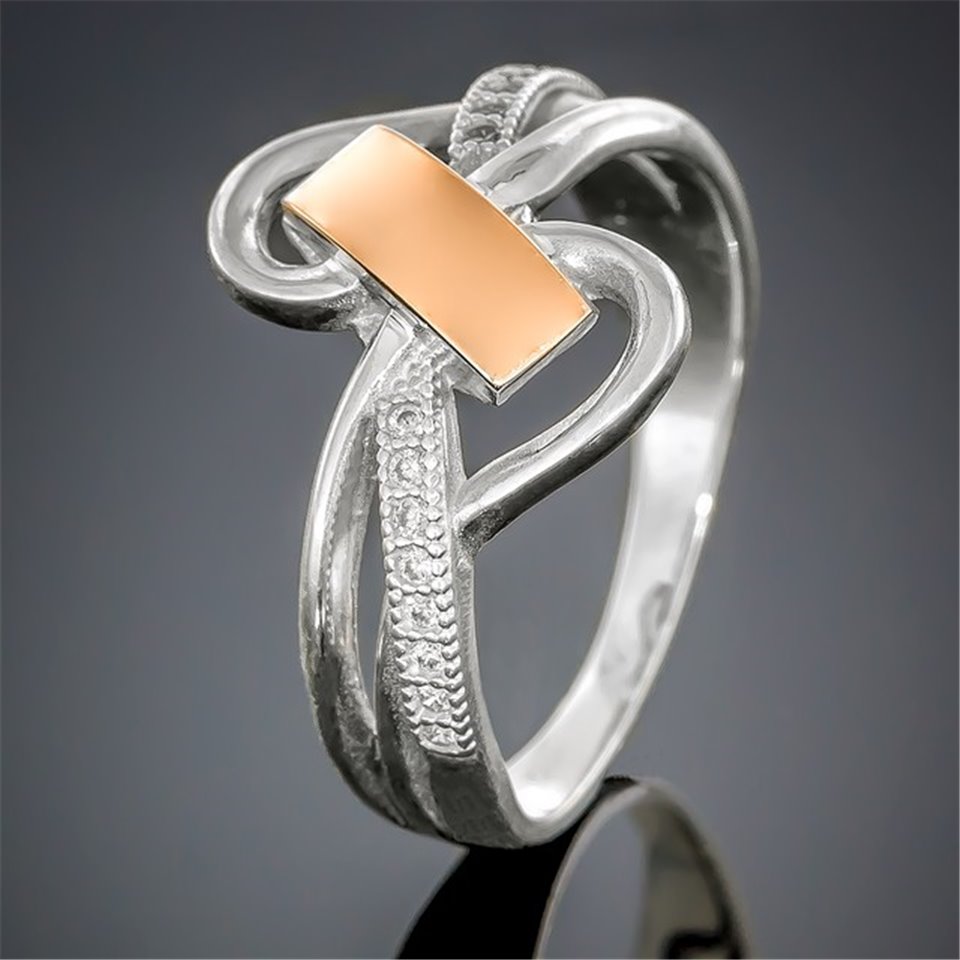 Перстень 445 цирконій білий Rh Timofeev