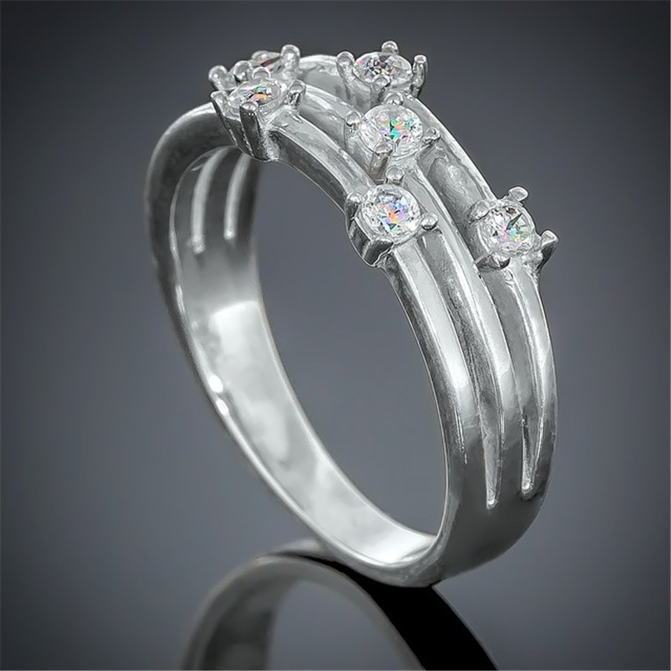 Перстень 444 цирконій білий Rh Timofeev