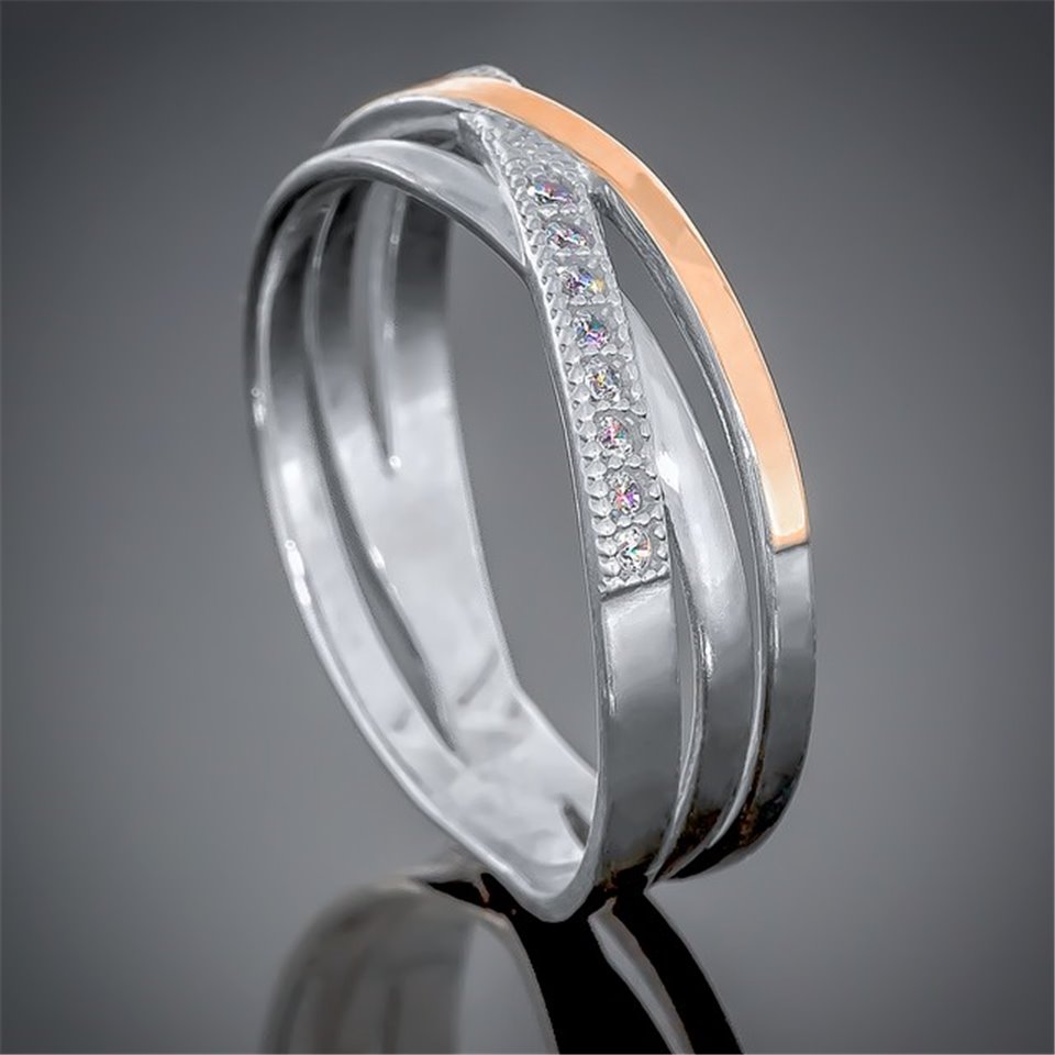 Перстень 434 цирконій білий Rh Timofeev