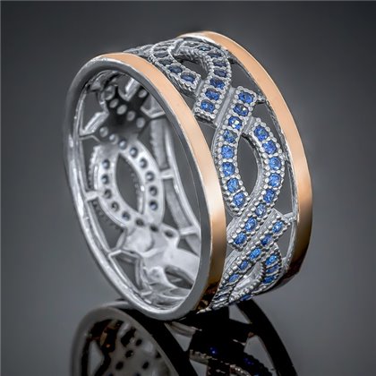 Перстень 431 цирконій блакитний Rh Timofeev