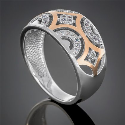 Перстень 428 цирконій білий Rh Timofeev