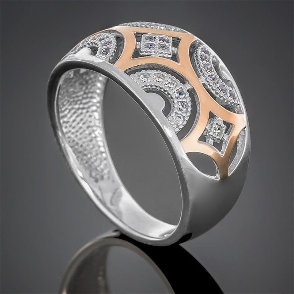 Перстень 428 цирконій білий Rh Timofeev