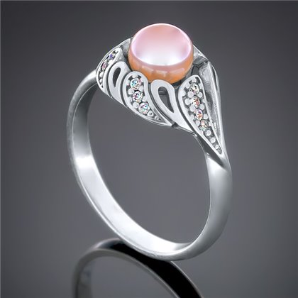 Перстень 416 перлина рожева Timofeev