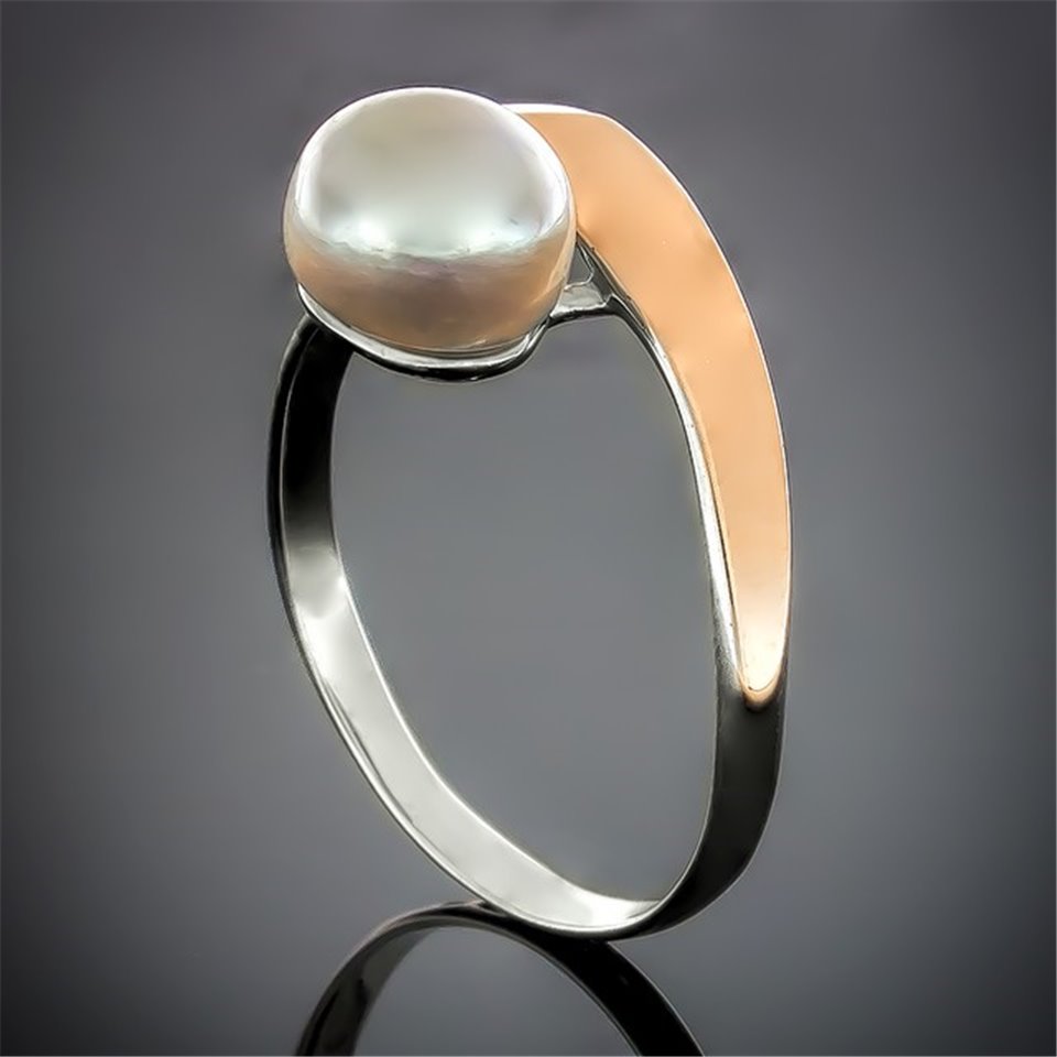 Перстень 410 перлина біла Rh Timofeev