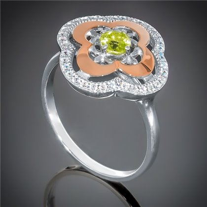 Перстень 408 хризоліт Rh Timofeev