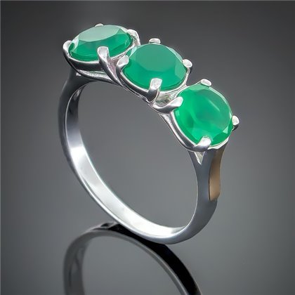 Перстень 407 агат зелений Rh Timofeev