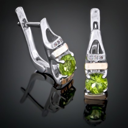 Сережки 411 хризоліт Rh Timofeev