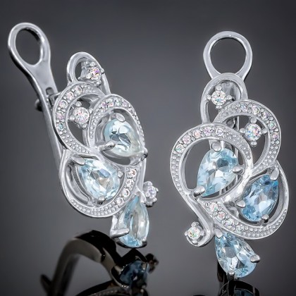 Сережки 418 топаз Rh Timofeev