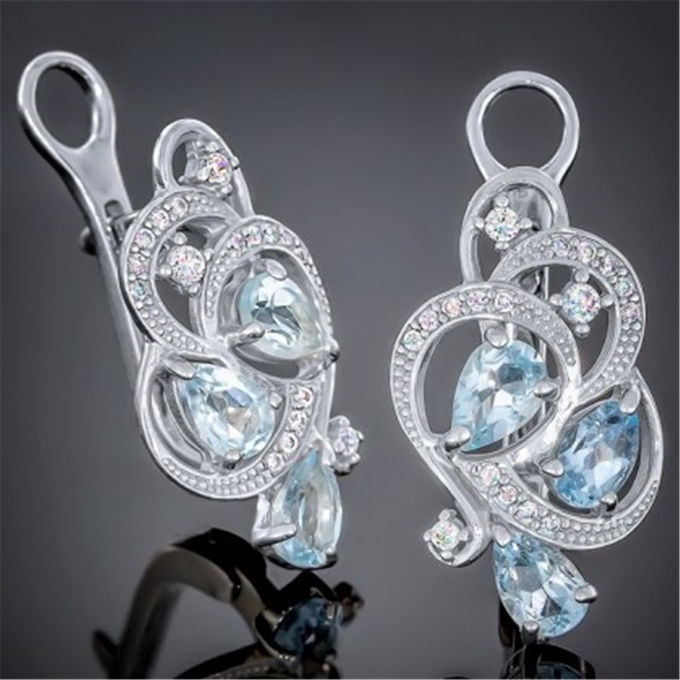 Сережки 418 топаз Rh Timofeev