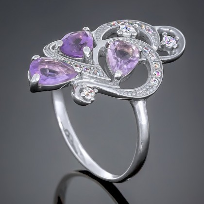 Перстень 418 аметист Rh Timofeev