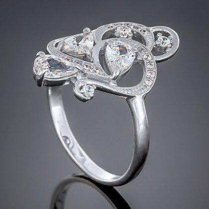 Перстень 418 цирконій білий Rh Timofeev