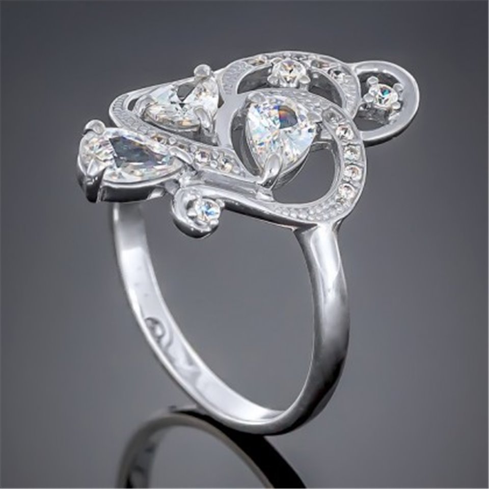 Перстень 418 цирконій білий Rh Timofeev