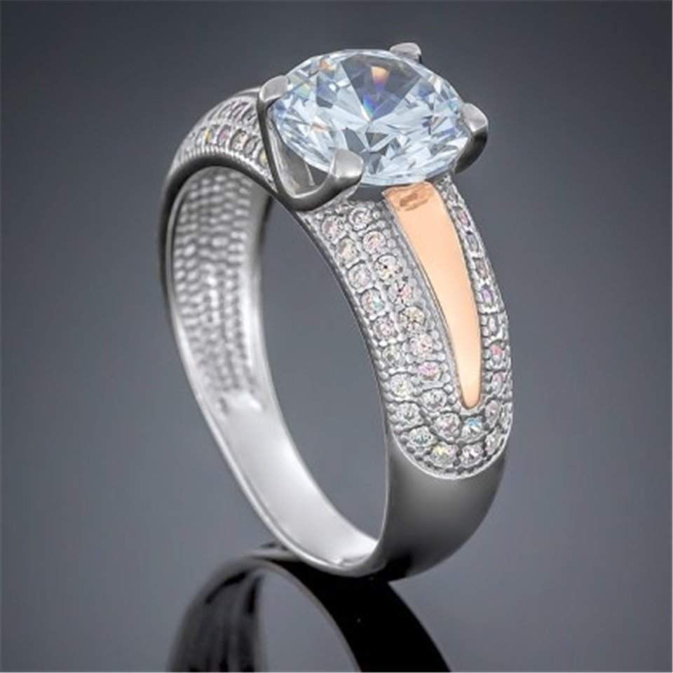 Перстень 486 цирконій білий Rh Timofeev