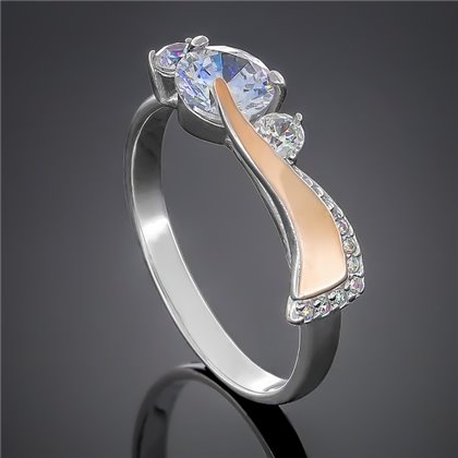 Перстень 389 цирконій білий Rh Timofeev