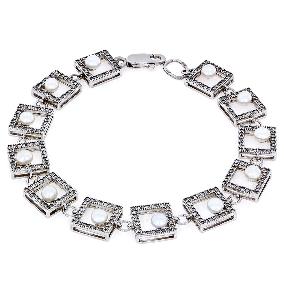 Браслет 852 перлина біла Rh Timofeev