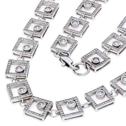 Кольє 851 цирконій білий Rh Timofeev