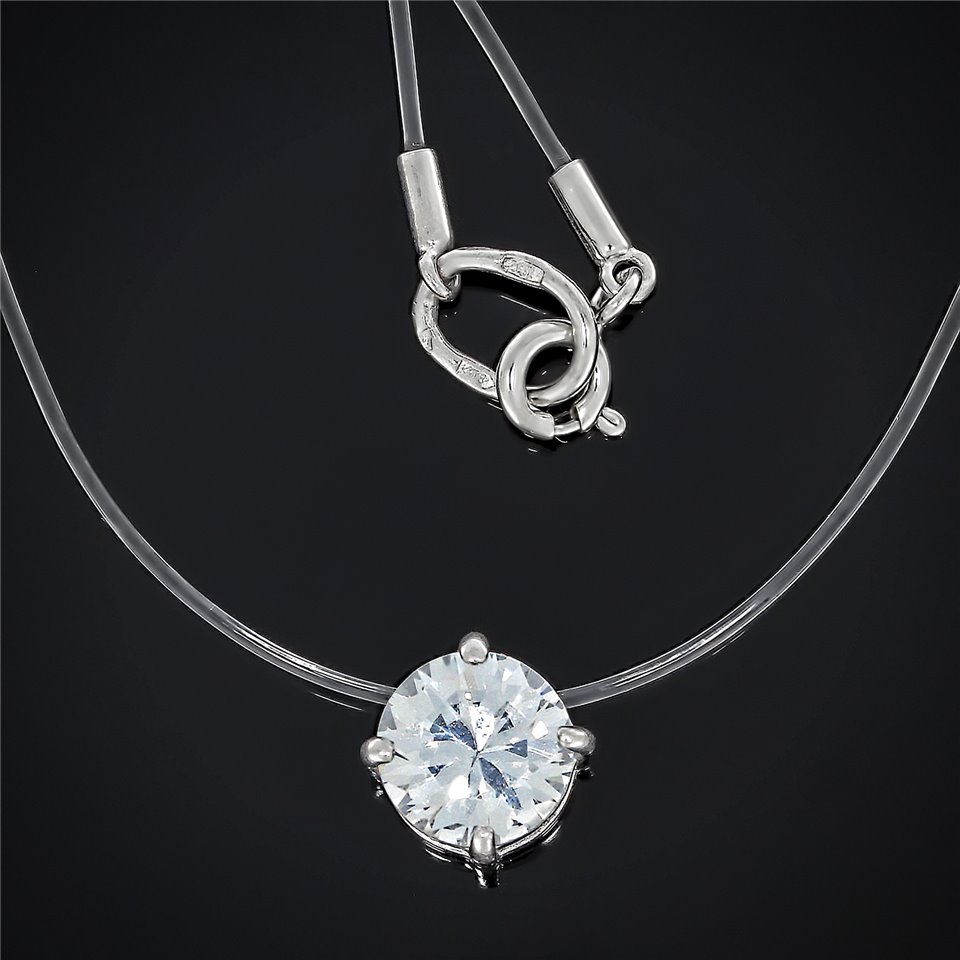 Кольє 653(л) цирконій білий Rh Timofeev