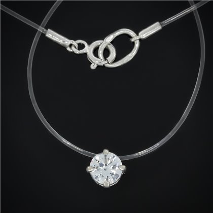 Кольє 652(л) цирконій білий Rh Timofeev