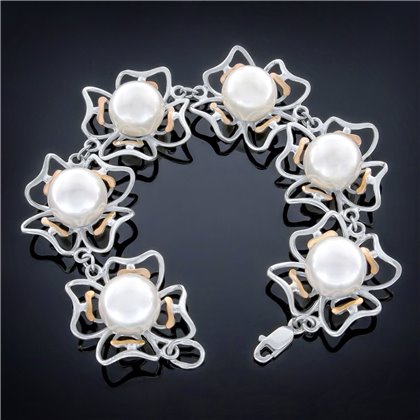 Браслет 231 майоріка біла(7зв.) Rh Timofeev