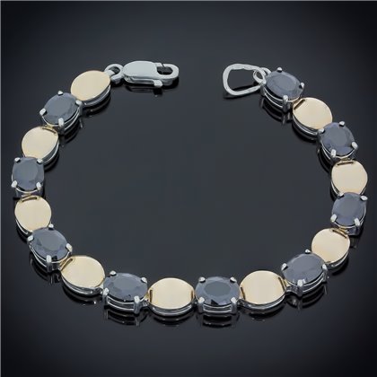 Браслет 477 цирконій чорний(17,5) Rh Timofeev