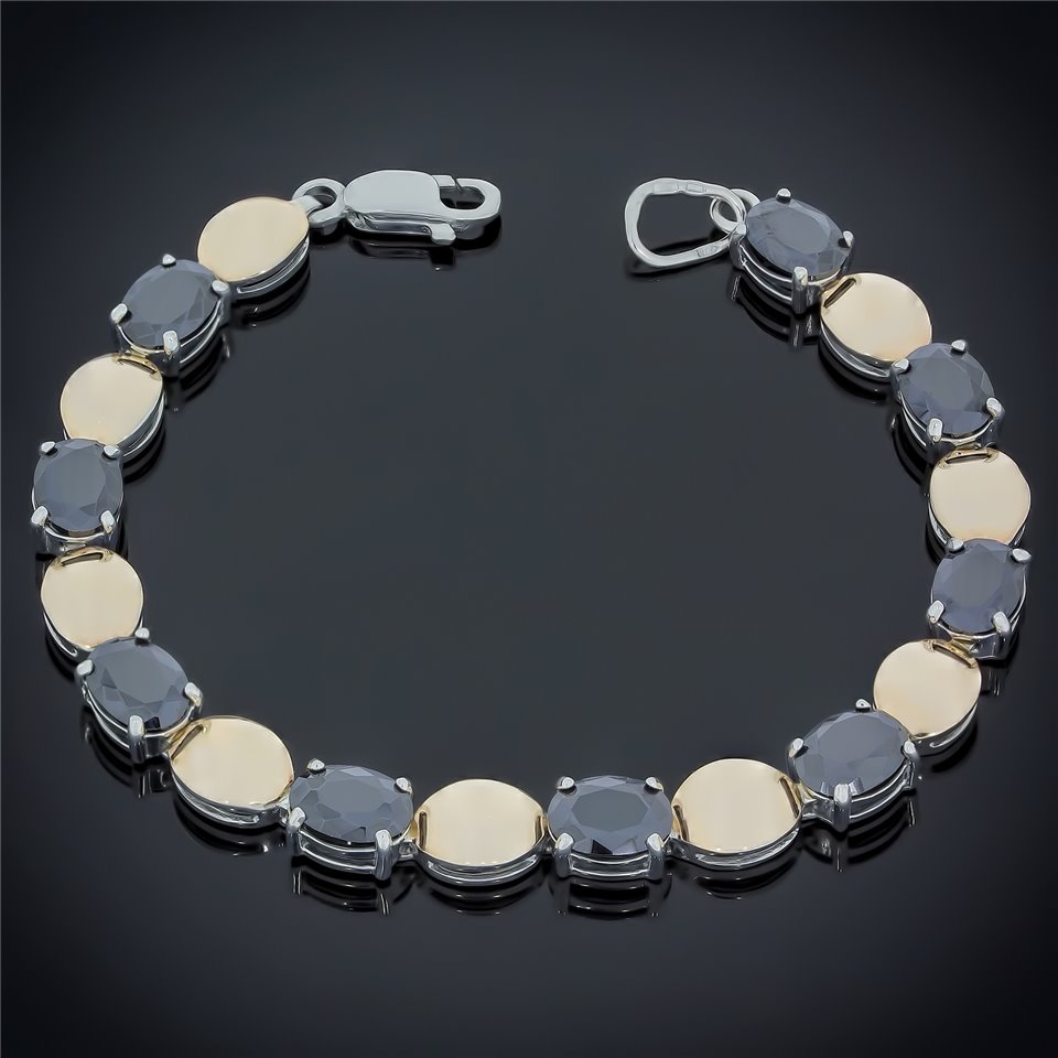 Браслет 477 цирконій чорний(17,5) Rh Timofeev