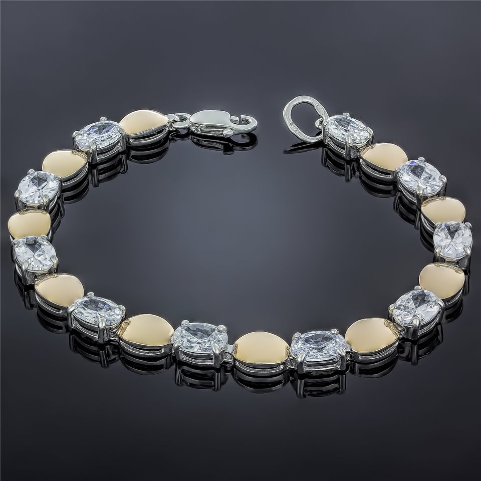 Браслет 477(2) цирконій білий18,0 Rh Timofeev