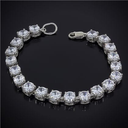 Браслет 590 цирконій білий/цирконій чорний(20) Rh Timofeev