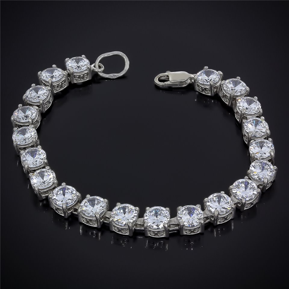 Браслет 590 цирконій білий/цирконій чорний(20) Rh Timofeev