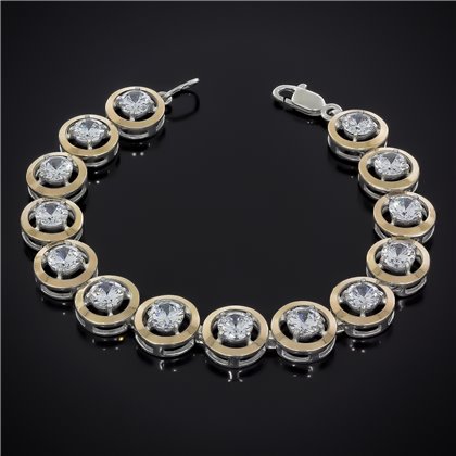 Браслет 606(19/14)(1/1)цирконій білий Rh Timofeev