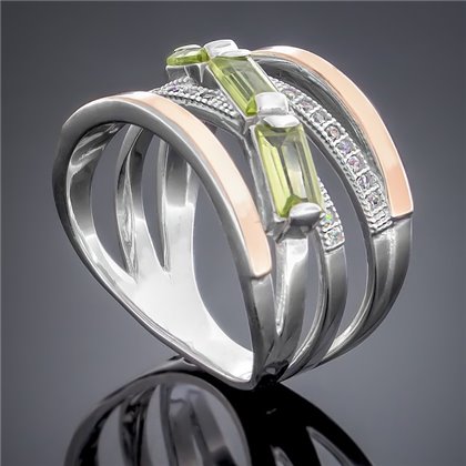 Перстень 383 хризоліт Rh Timofeev