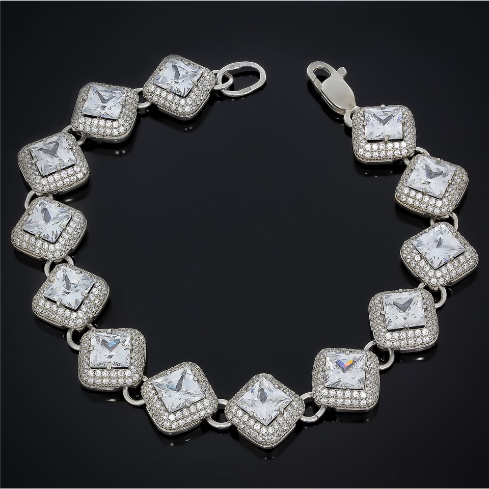 Браслет 613(12) цирконій білий Rh Timofeev