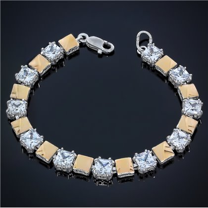 Браслет 637 цирконій білий(18,5) Rh Timofeev