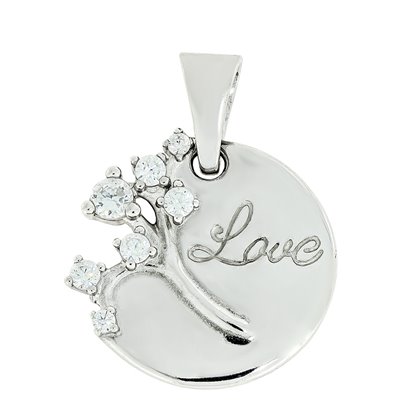 Підвіс 960 цирконій білий Rh Timofeev