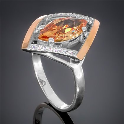 Перстень 379 цирконій шампань Rh Timofeev