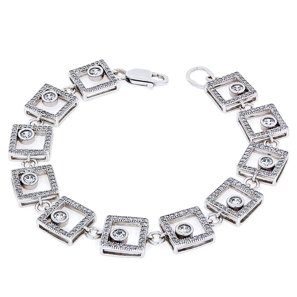 Браслет 851 цирконій білий Rh Timofeev