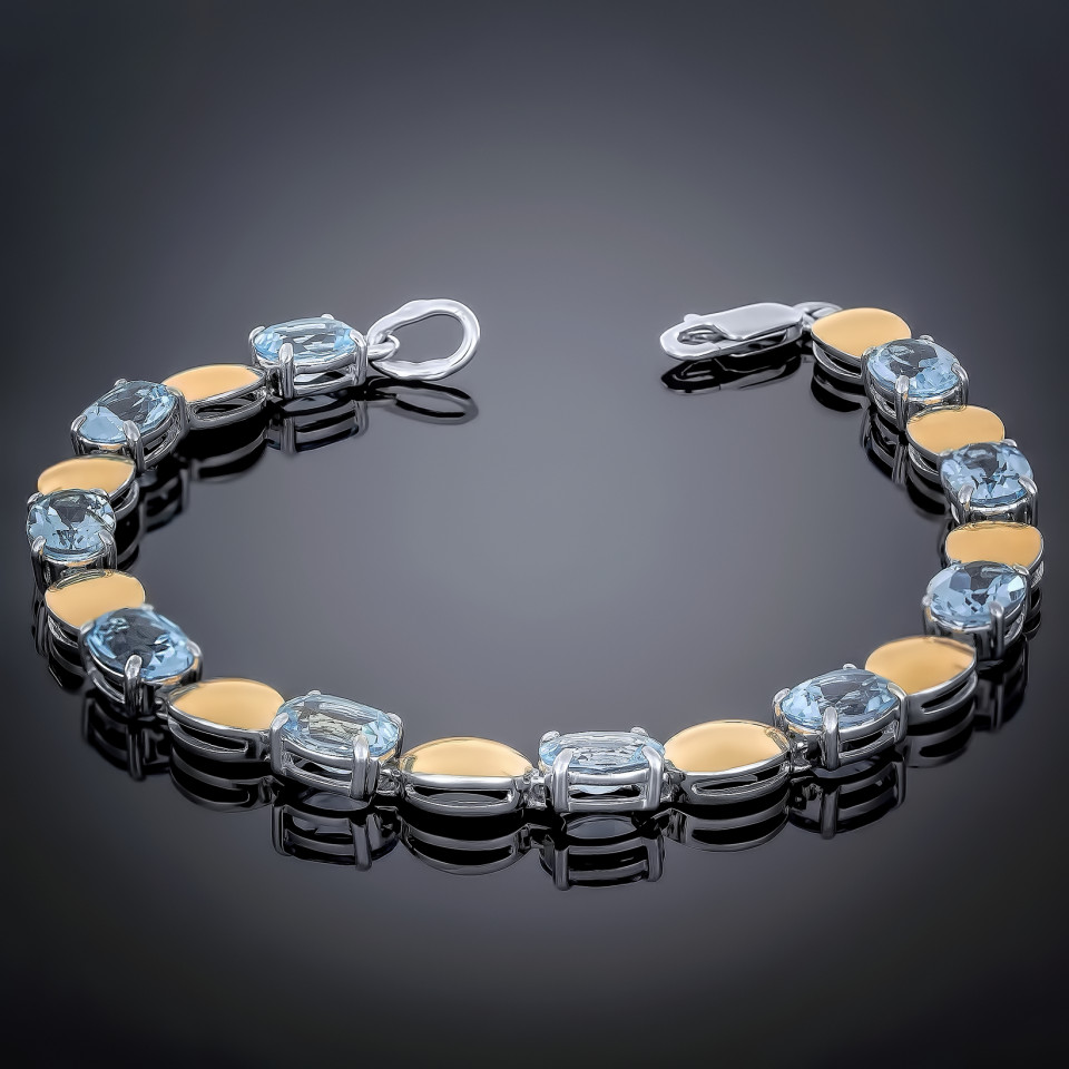 Браслет 477 альпініт блакитний(17,5) Rh Timofeev