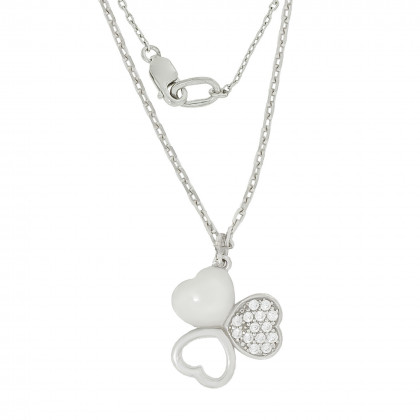 Кольє 1110 цирконій білий Rh Timofeev