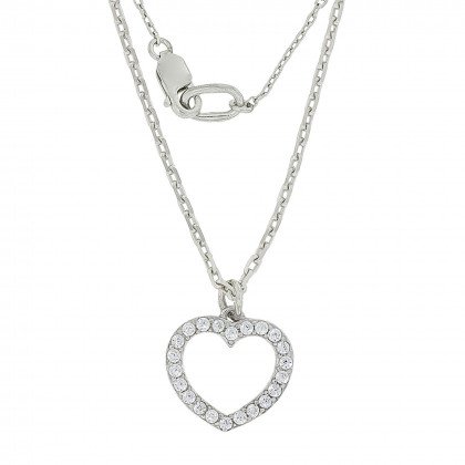 Кольє 1108 цирконій білий Rh Timofeev