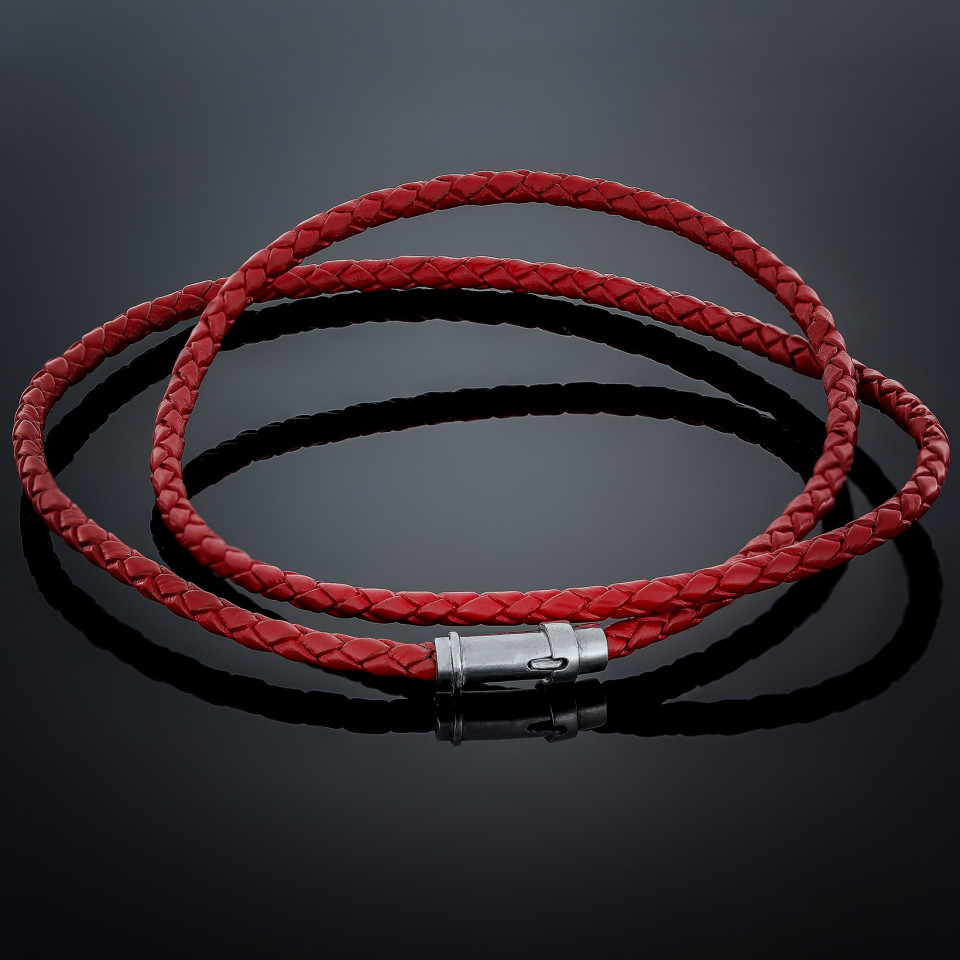 Кольє 004(45)(2) червоний шнур Rh Timofeev