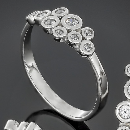 Перстень 630 цирконій білий Rh Timofeev