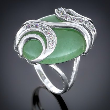 Перстень 026 авантюрин зелений Timofeev