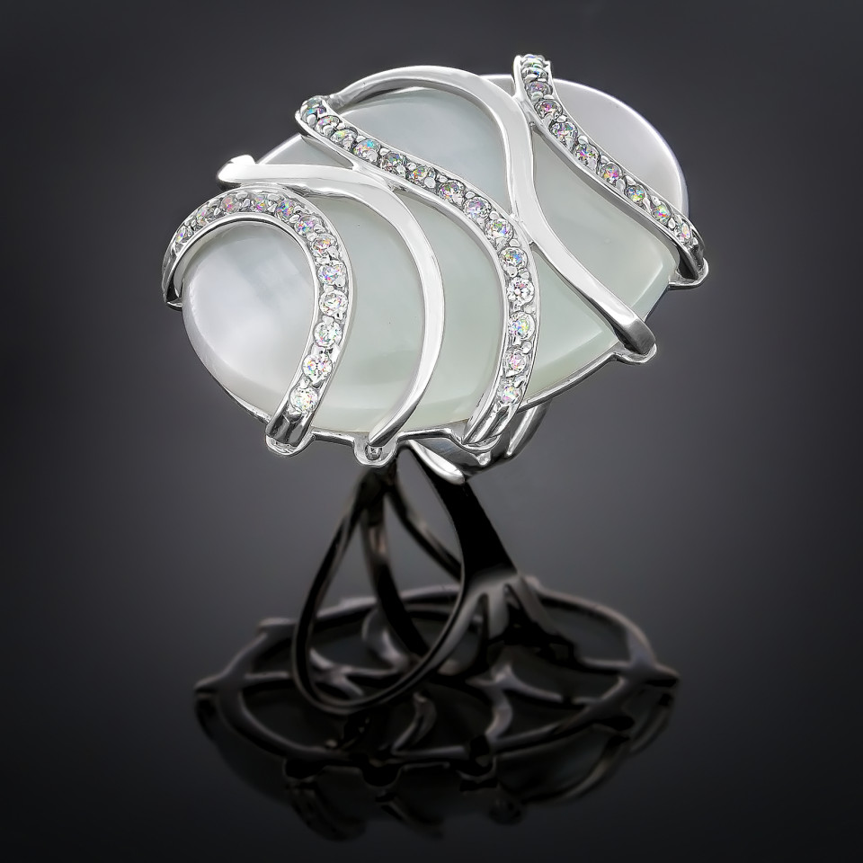 Перстень 030 улексит рожевий (9) Timofeev