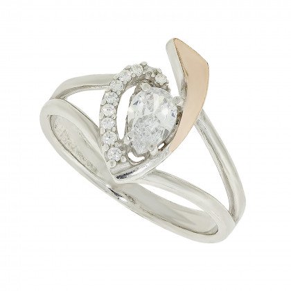 Перстень 1003 цирконій білий Rh Timofeev