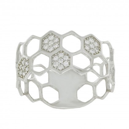 Перстень 1005 цирконій білий Rh Timofeev