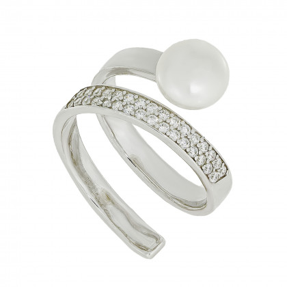 Перстень 1039 перлина біла Rh Timofeev